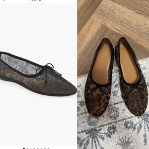 Mesh Ballet Flats Leopard Animal Print